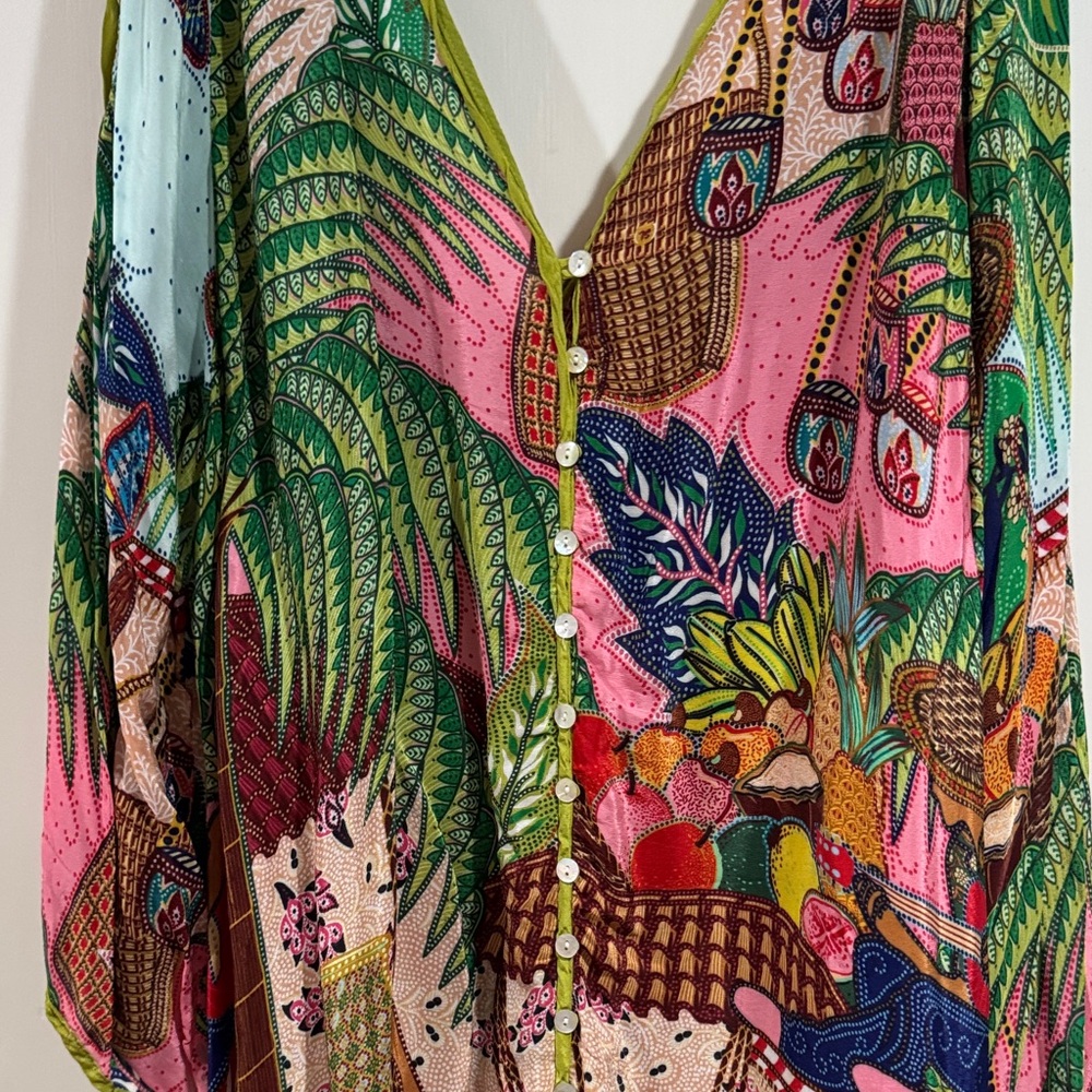 Farm Rio V-Neck Cold Shoulder Midi  Dress - Picture 3 of 4